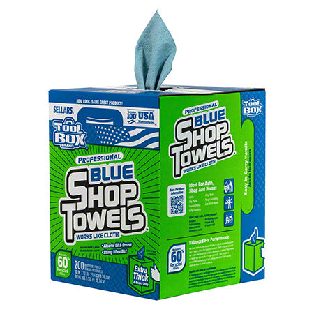 Sellars® Tool Box® Z400 Box of Center-Pull Shop Towels - 10" x 12", 6/200/case